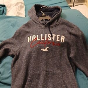 Hollister Men's Navy and Red Hoodie
